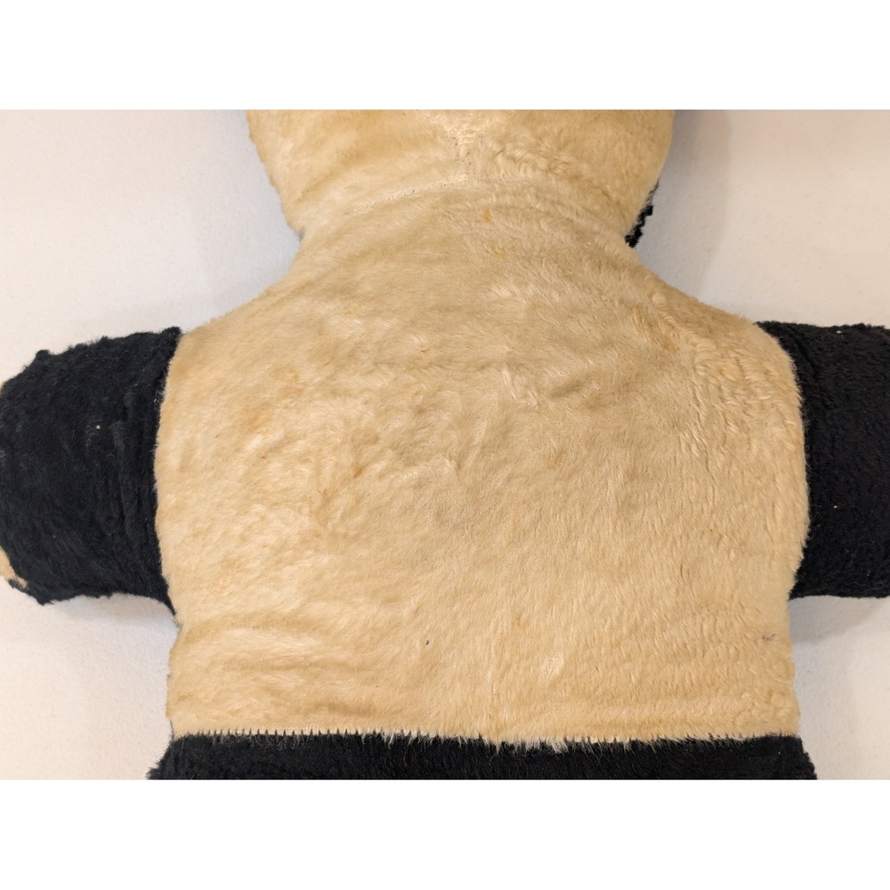 Vintage Panda Bear Plush Stuffed Animal Toy Collectible Faux Fur Beige Black 25" - Picture 3 of 5
